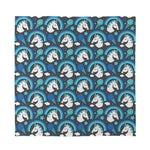Blue Rainbow Unicorn Pattern Print Silk Bandana