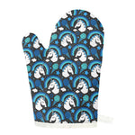 Blue Rainbow Unicorn Pattern Print Single Oven Mitt