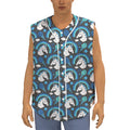 Blue Rainbow Unicorn Pattern Print Sleeveless Baseball Jersey