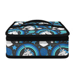 Blue Rainbow Unicorn Pattern Print Small Lunch Bag