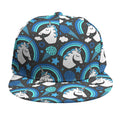 Blue Rainbow Unicorn Pattern Print Snapback Cap