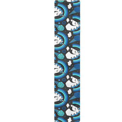 Blue Rainbow Unicorn Pattern Print Table Runner