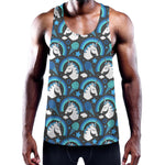 Blue Rainbow Unicorn Pattern Print Training Tank Top