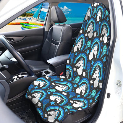 Blue Rainbow Unicorn Pattern Print Waterproof Car Seat Cover