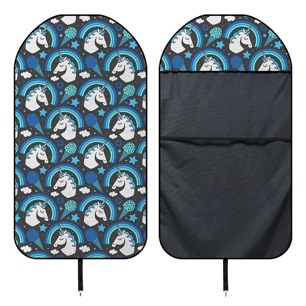 Blue Rainbow Unicorn Pattern Print Waterproof Car Seat Cover