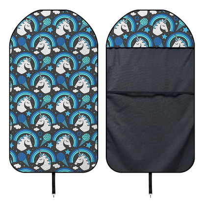 Blue Rainbow Unicorn Pattern Print Waterproof Car Seat Cover