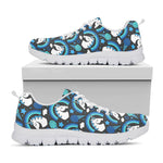 Blue Rainbow Unicorn Pattern Print White Running Shoes