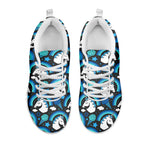 Blue Rainbow Unicorn Pattern Print White Running Shoes