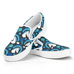 Blue Rainbow Unicorn Pattern Print White Slip On Sneakers