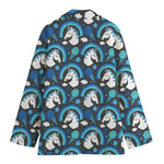 Blue Rainbow Unicorn Pattern Print Women's Blazer