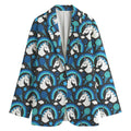 Blue Rainbow Unicorn Pattern Print Women's Cotton Blazer
