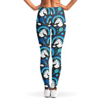 Blue Rainbow Unicorn Pattern Print Women's Leggings