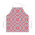 Blue Red And White American Plaid Print Adjustable Apron