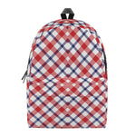 Blue Red And White American Plaid Print Backpack