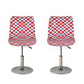 Blue Red And White American Plaid Print Bar Stool Covers