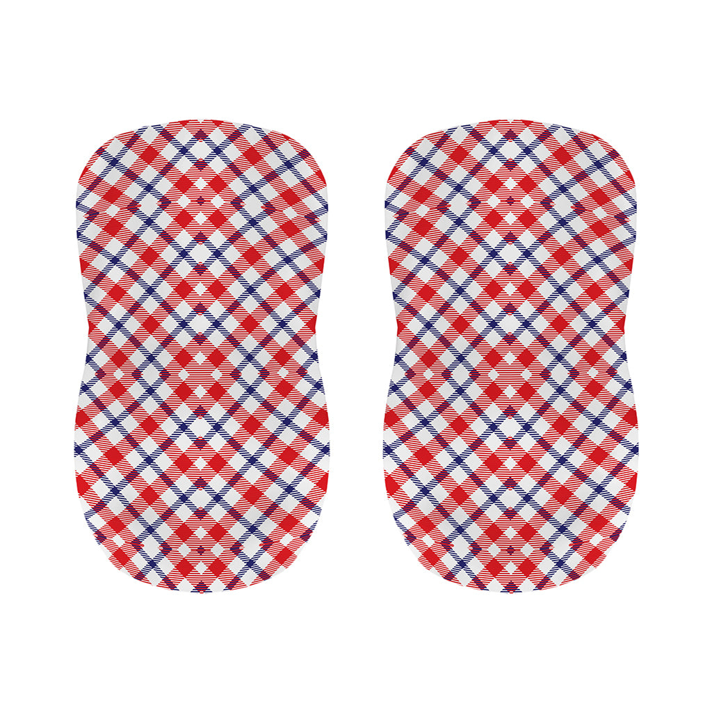 Blue Red And White American Plaid Print Bar Stool Covers