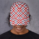 Blue Red And White American Plaid Print Baseball Cap