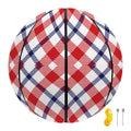 Blue Red And White American Plaid Print Basketball