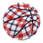 Blue Red And White American Plaid Print Basketball