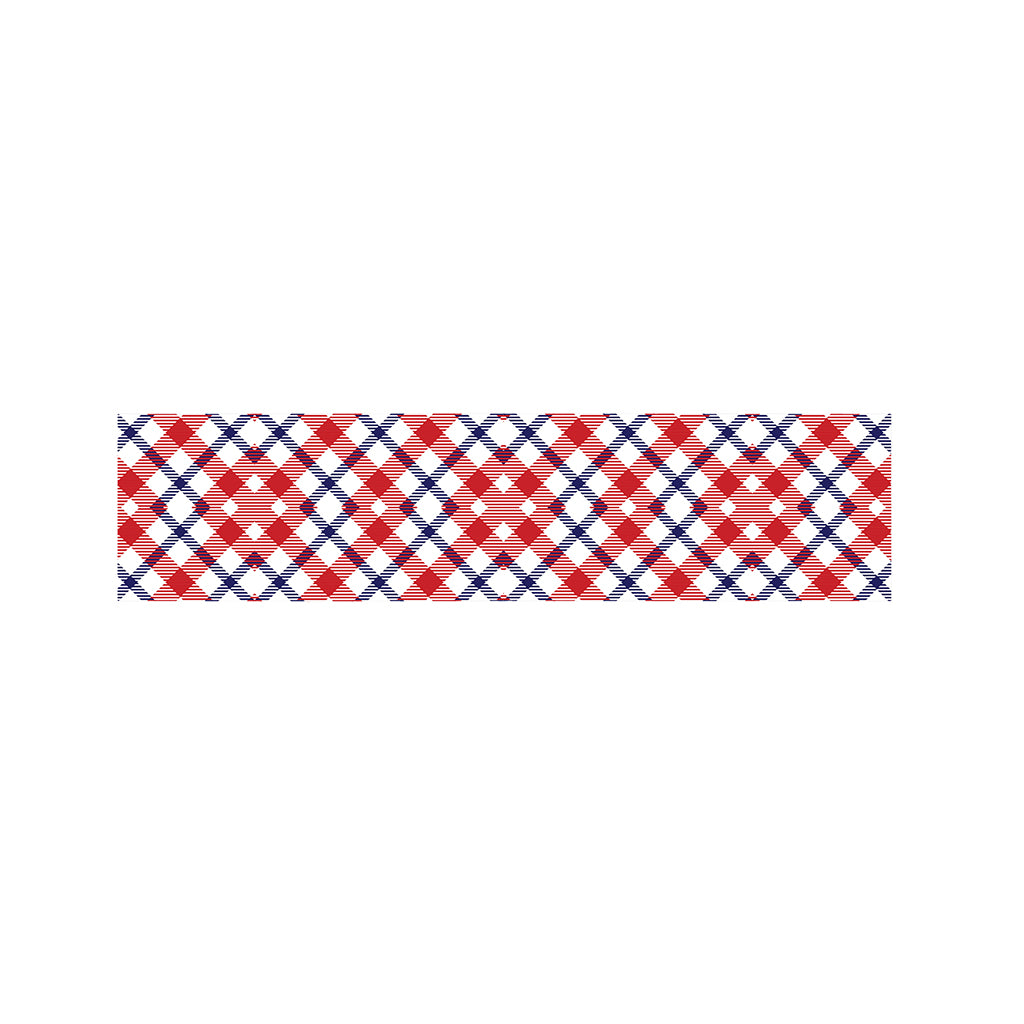 Blue Red And White American Plaid Print Bed Runner