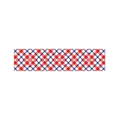 Blue Red And White American Plaid Print Bed Runner
