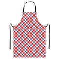 Blue Red And White American Plaid Print Bib Apron With Pocket