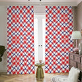 Blue Red And White American Plaid Print Dimout Pencil Pleat Curtains
