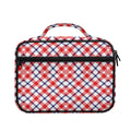 Blue Red And White American Plaid Print Briefcase Bible Bag