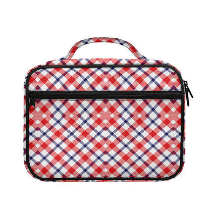 Blue Red And White American Plaid Print Briefcase Bible Bag