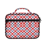 Blue Red And White American Plaid Print Briefcase Bible Bag