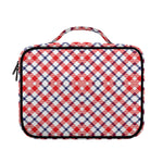 Blue Red And White American Plaid Print Briefcase Bible Bag