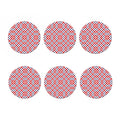 Blue Red And White American Plaid Print Coaster Set