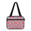 Blue Red And White American Plaid Print Double Strap Bible Bag