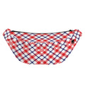 Blue Red And White American Plaid Print Fanny Pack