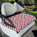 Blue Red And White American Plaid Print Golf Cart Seat Cover