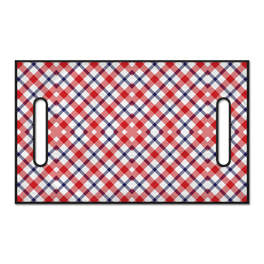 Blue Red And White American Plaid Print Golf Cart Seat Cover