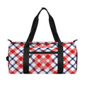 Blue Red And White American Plaid Print Gym Bag
