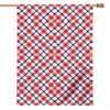 Blue Red And White American Plaid Print House Flag