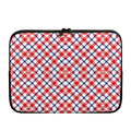 Blue Red And White American Plaid Print Laptop Sleeve