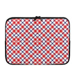 Blue Red And White American Plaid Print Laptop Sleeve