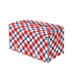 Blue Red And White American Plaid Print Leather Tissue Box Cover