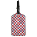 Blue Red And White American Plaid Print Luggage Tag