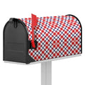 Blue Red And White American Plaid Print Mailbox Cover