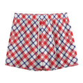 Blue Red And White American Plaid Print Mesh Shorts