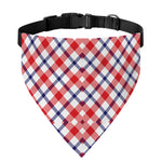 Blue Red And White American Plaid Print Over The Collar Dog Bandana
