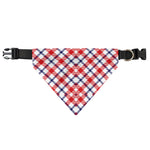 Blue Red And White American Plaid Print Over The Collar Dog Bandana