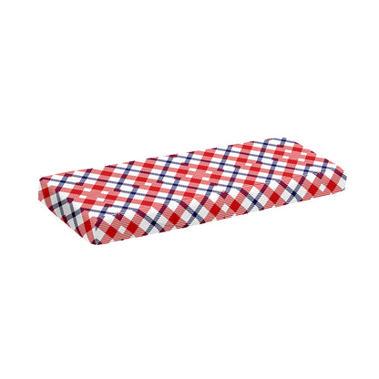 Blue Red And White American Plaid Print Piano Keyboard Cover