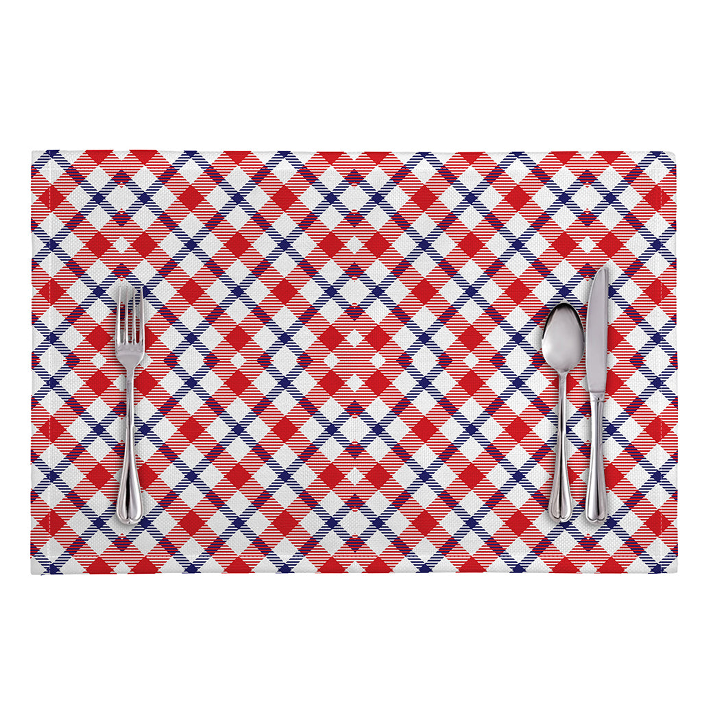 Blue Red And White American Plaid Print Placemat