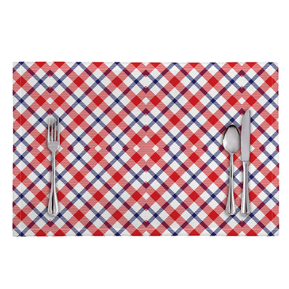 Blue Red And White American Plaid Print Placemat