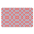 Blue Red And White American Plaid Print Polyester Doormat